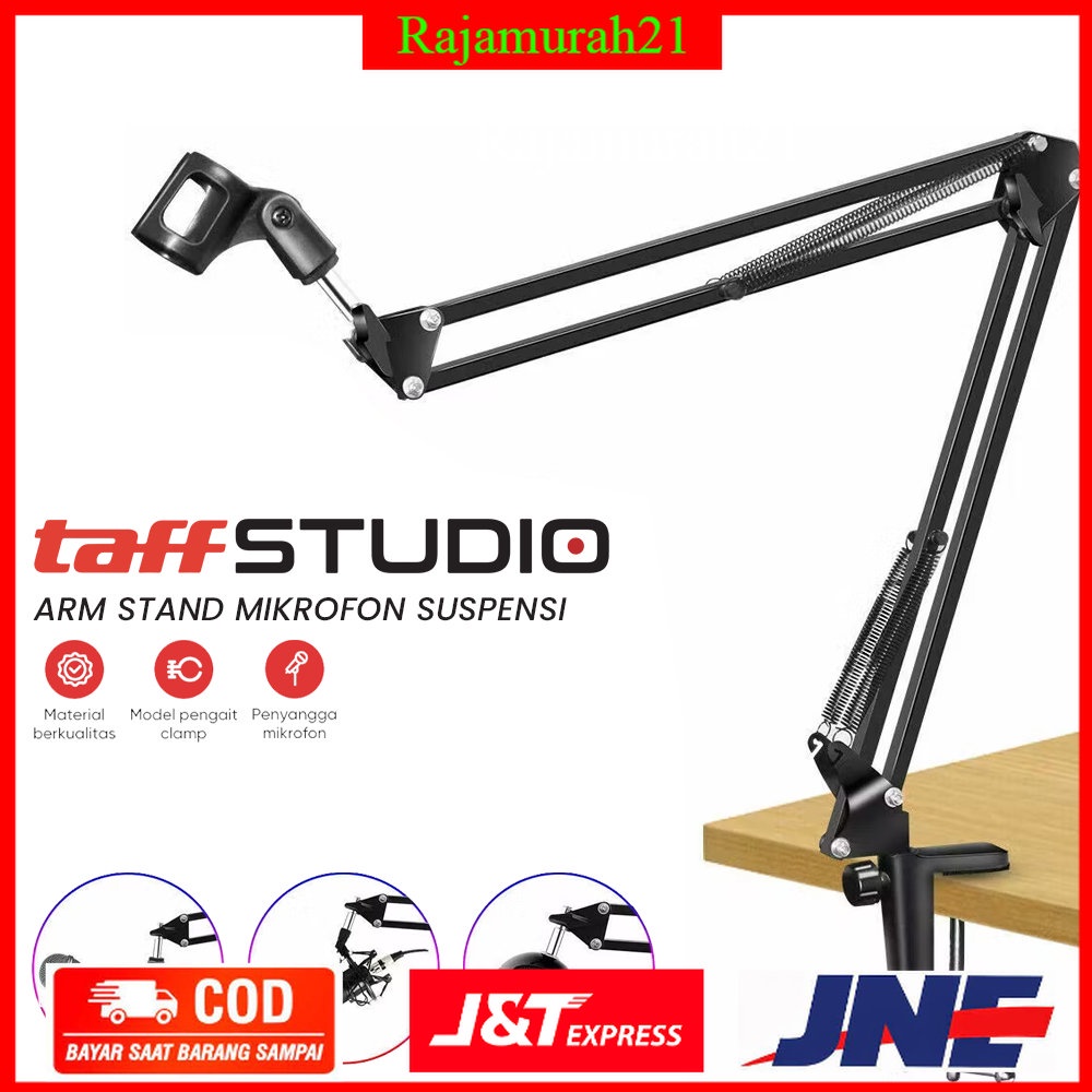 Overview of TaffSTUDIO Arm Stand Suspensi Lazypod Mikrofon - OMSK6MBK