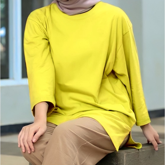 DEWIE ATASAN OVERSIZE LD 130 POLOS BASIC baju wanita  kaos  oblong Panjang Variasi