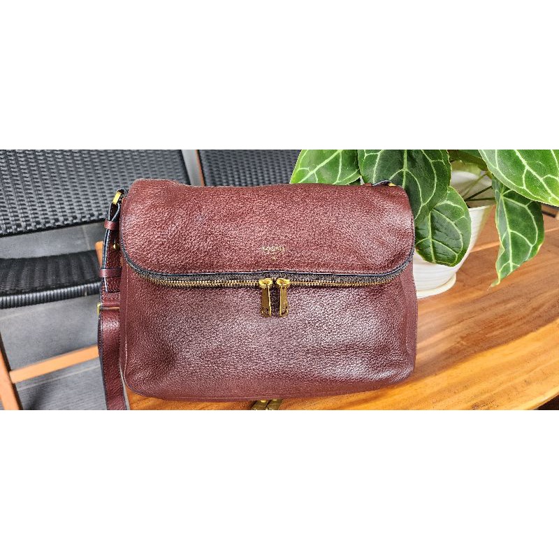 Preloved Fossil Preston Sling Bag Dark Brown