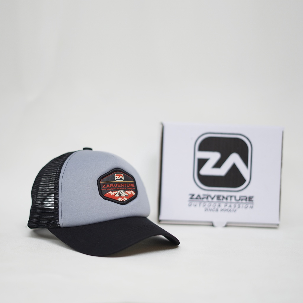 TOPI Trucker Jaring Busa Zarventure Abu Hitam 84
