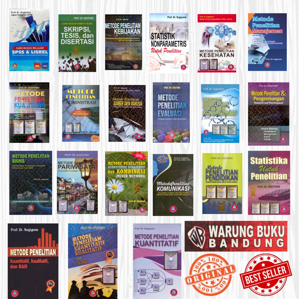 PAKET 21 BUKU METODE PENELITIAN DAN STATISTIK TAHUN 2022 - PROF.DR.SUGIYONO