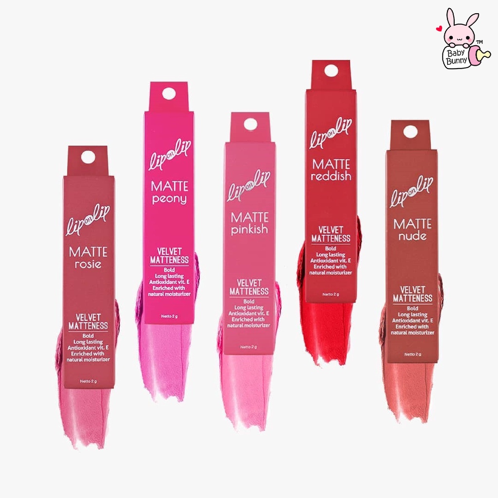 ❤ BELIA ❤ Lip on Lip Matte Lipstick Velvet Matteness Nude / Rosie / Pinkish / Peony BPOM Rohto