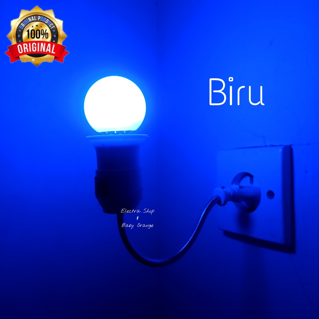 Lampu Tidur LED Warna Warni 3 Watt Dengan Fitting Flexible Saklar On Off Premium