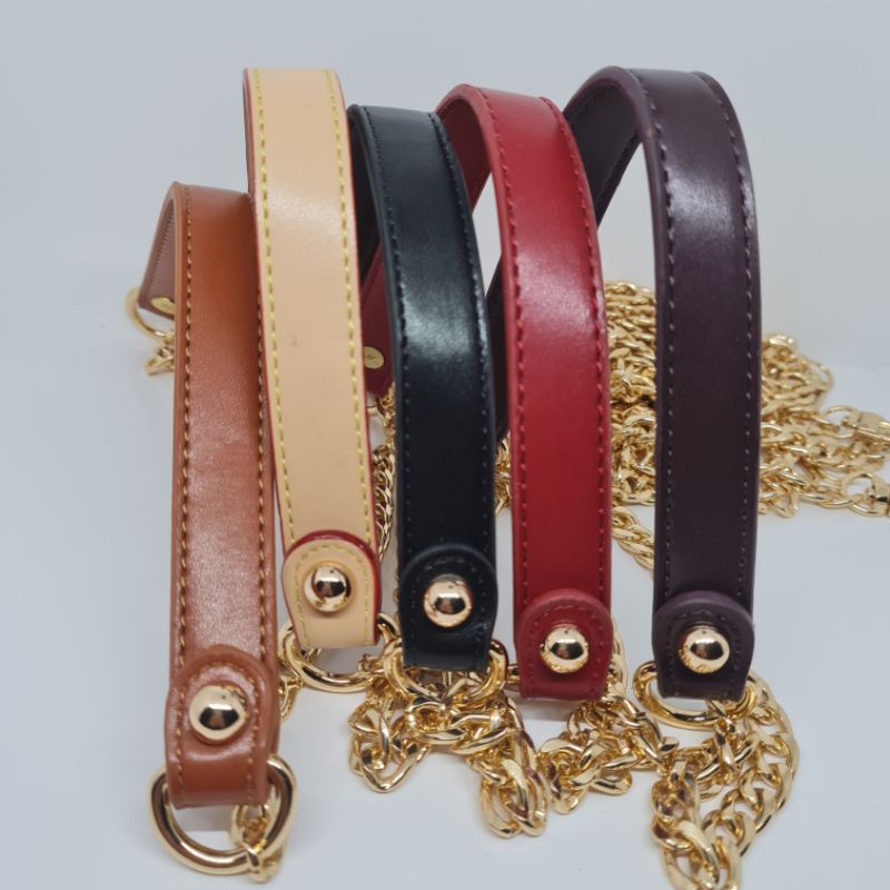 Aida Chain Leather bag strap / tali tas rantai mixed kulit / tali tas rantai/ tali tas kulit