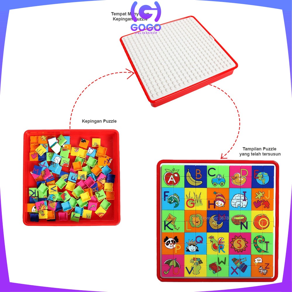 GOGO-M165 M166 M170 Mainan Edukasi Anak Puzzle Game Balok Susun / Memory Game Anak Melatih Daya Ingat