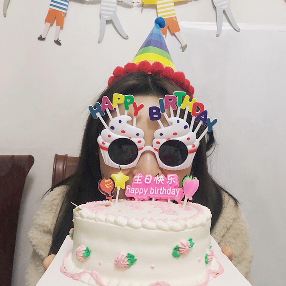 Lakhu kacamata happy birthday anak dewas/Kacamata Kreatif lucu