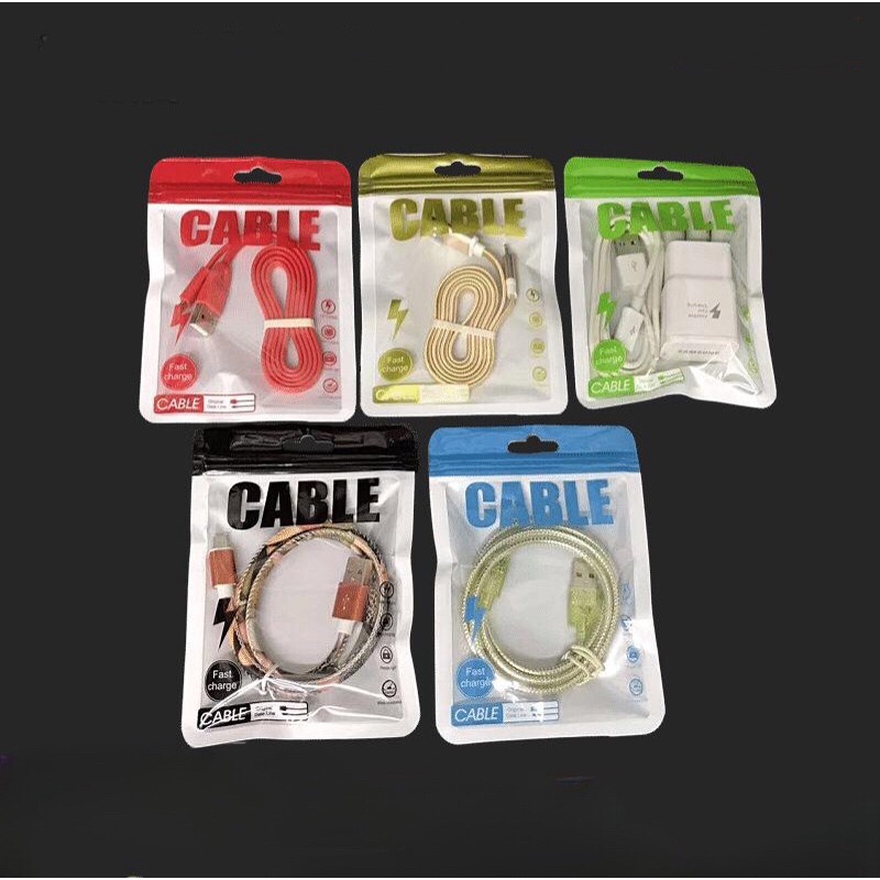 Kantong Plastik Packingan Kabel Data Charge HP 11x15cm macaron