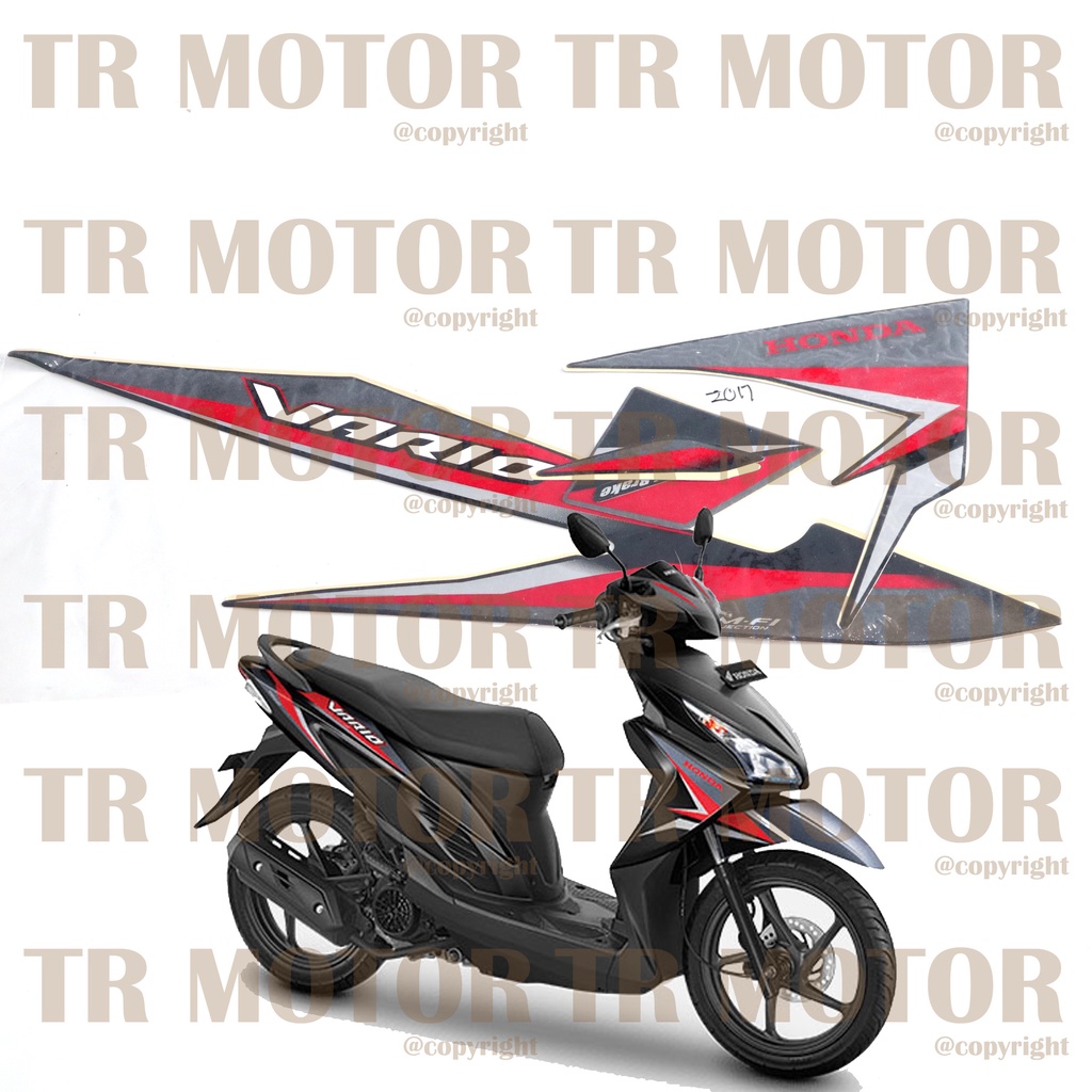 Stiker Motor Vario 110 FI 2017 Sticker Striping Lis Full Set Motor