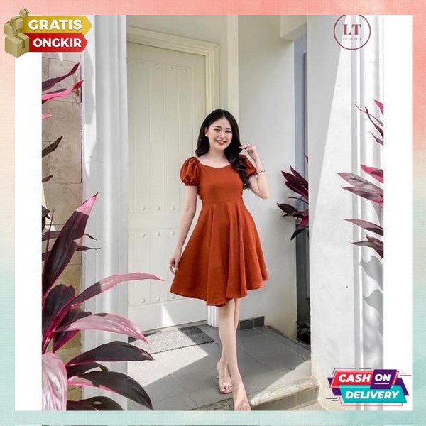 Deres Waita Import Gaun Kasual Korea Style Gaun Pesta Wanita Mewah Bj Minidres Remaja Kekinian Korea