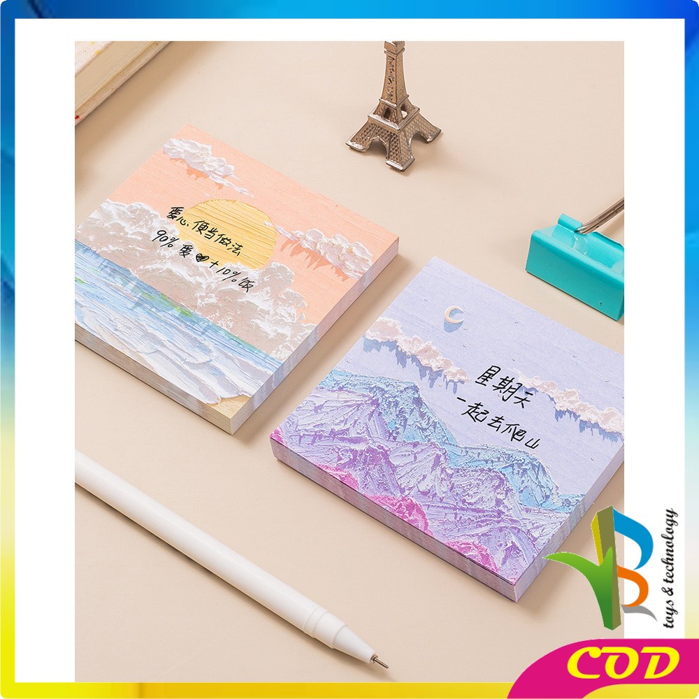 RB-A37 Memo Tempel Aesthetic Sticky Notes Motif Alam Indah / Note Beauty nature / Memo Tempel Notes Pemandangan / Memopad lucu