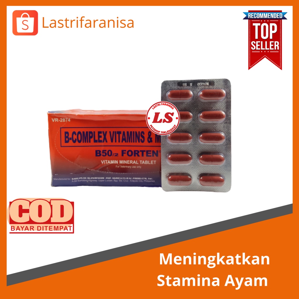 Doping Ayam Terampuh B50 Forten 1 Papan Vitamin Ayam Bangkok B50 Doping Ayam Jamu Ayam Aduan