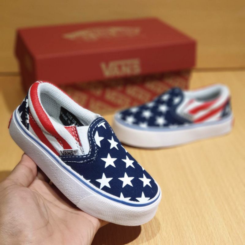 Sepatu anak laki laki perempuan vans slip on kids umur 2 3 4 5 6 7 8 tahun ukuran 20-35