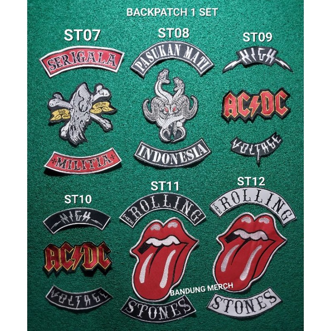 BACKPATCH BORDIR MOTORHEAD / THE ROLLING STONES SATU SET BEST QUALITY [ KHUSUS GROSIR ]