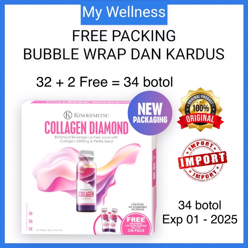 Kinohimitsu Collagen Diamond 32+2 =34 botol