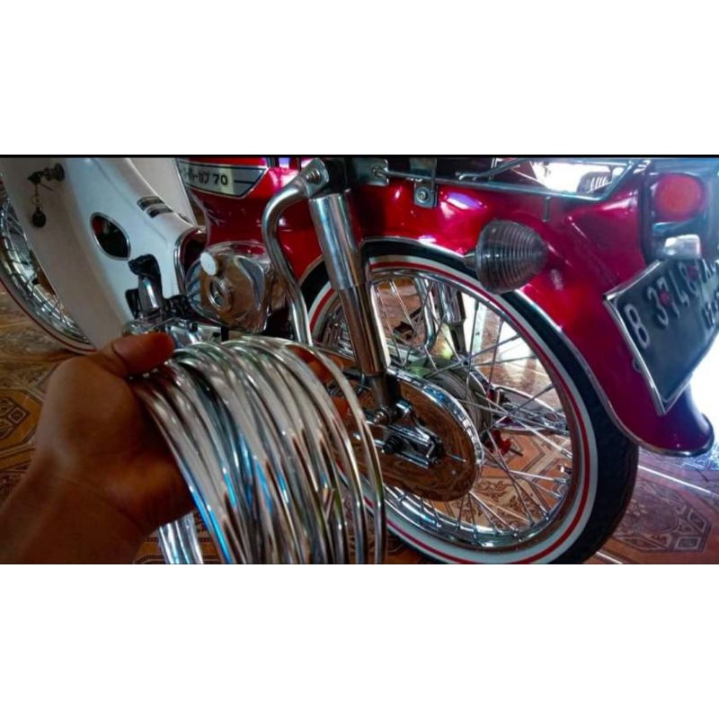 karet list chrom body Honda c70 c50 supercub astrea v80 v75 rc cb king vespa all bebek Lis chrome li