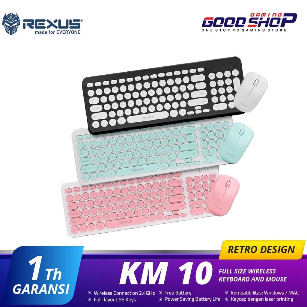 Rexus KM10 / KM 10 Keyboard Mouse WIreless Combo