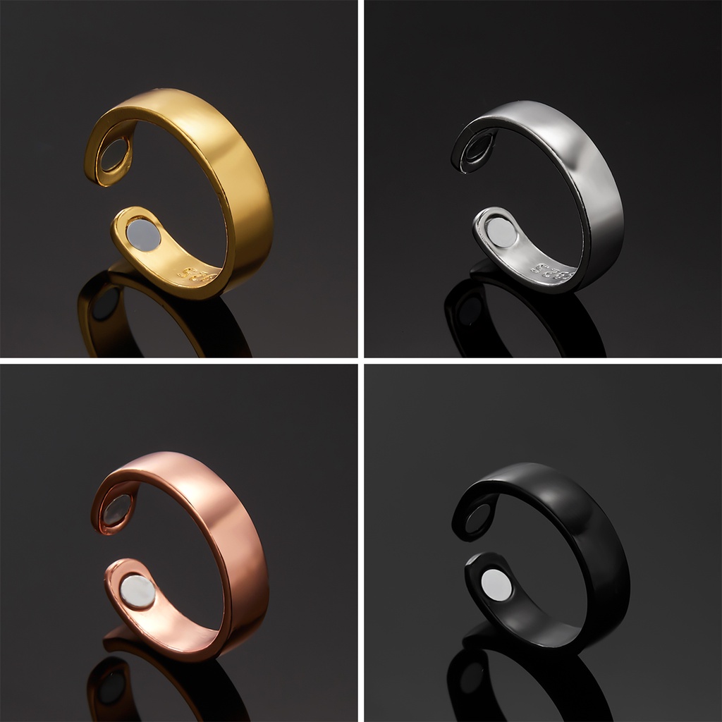 Gelang Kesehatan Magnetik Model Terbuka Warna Emas Perak Hitam Untuk Pria Dan Wanita