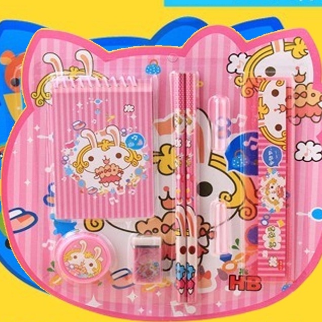 

KEDAIBUTIK (ATS02) Alat Tulis Set Stationary Set Pensil Peraut Pena Penggaris Penghapus