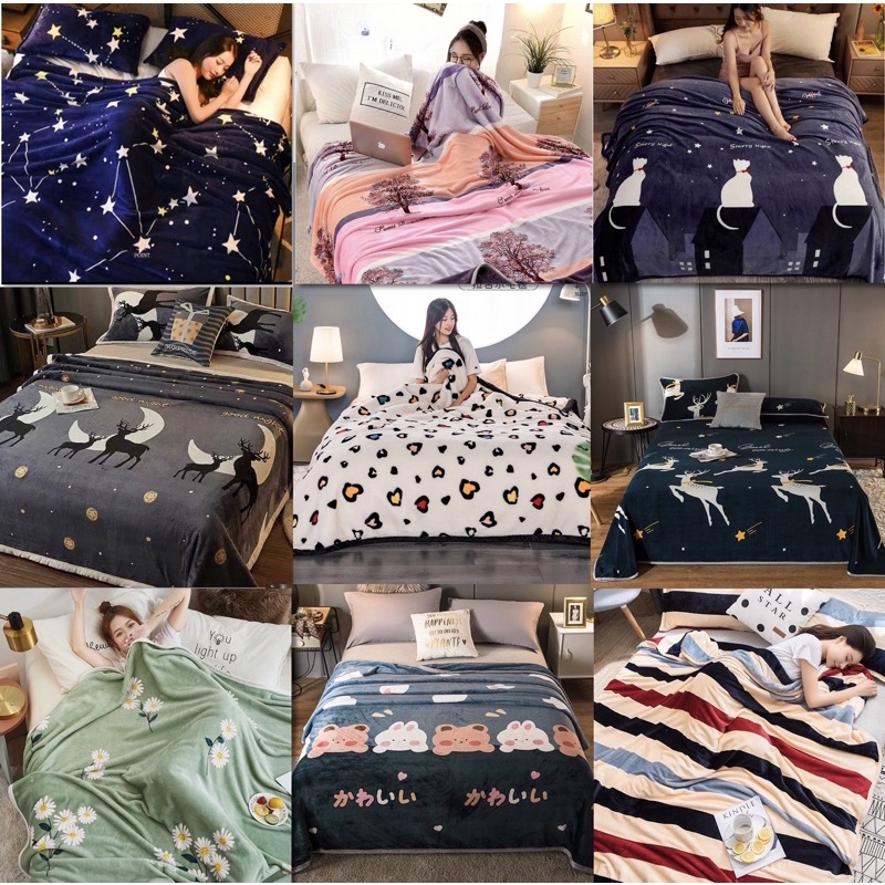 COD ✅ Selimut Premium 150x200 bulu halus motif dewasa keren terlaris impor termurah