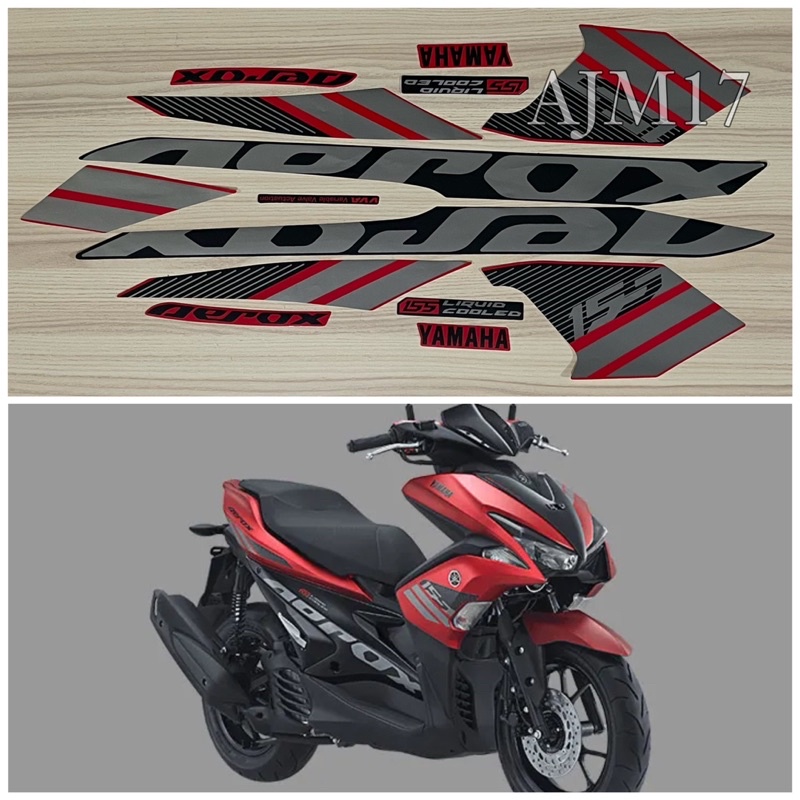 STIKER STRIPING MOTOR AEROX 2017 MERAH