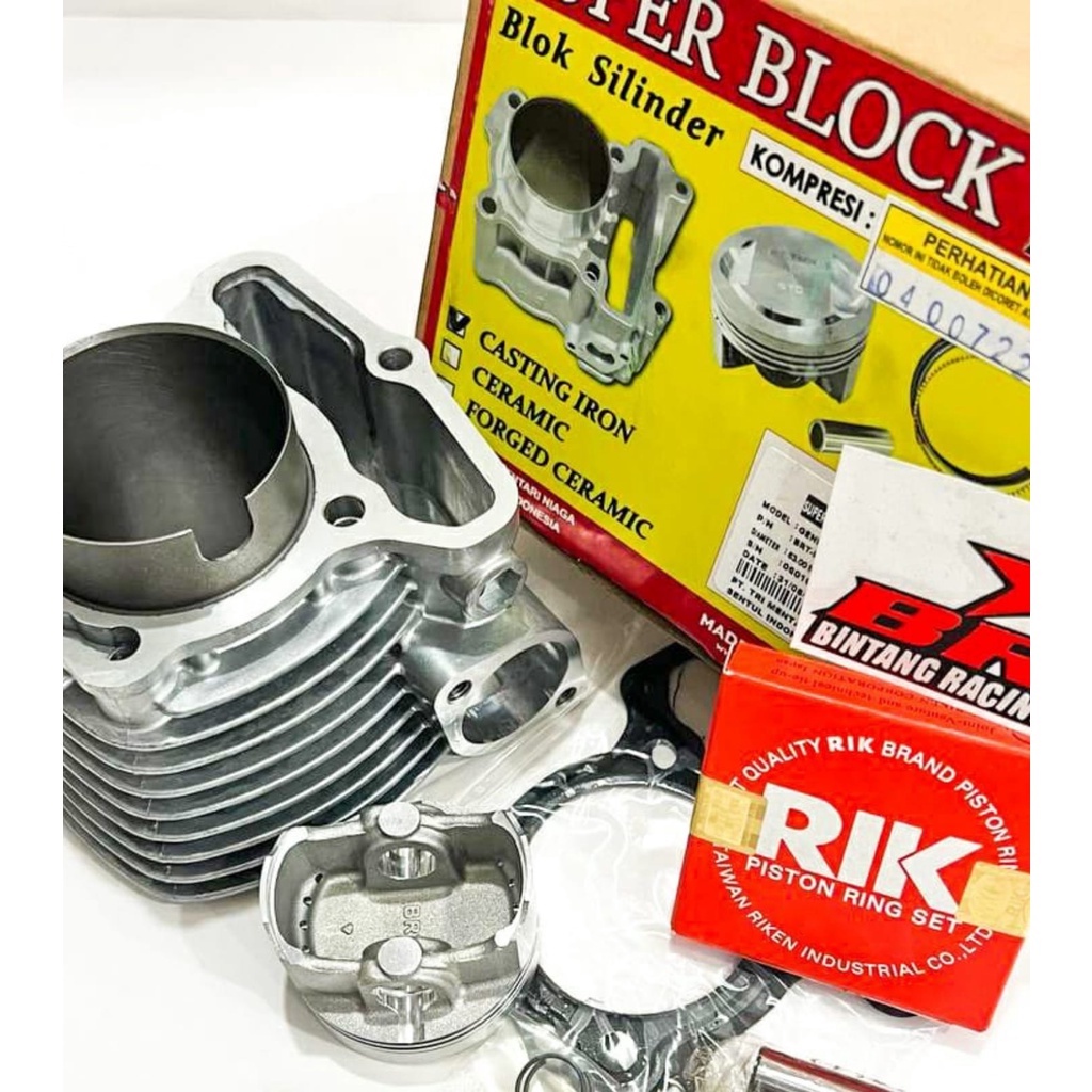Paket Bore Up BRT 53 Beat Deluxe Beat New Genio Scoopy New Prestige Blok Piston BRT Beat Deluxe Blok Seher BRT beat Deluxe Genio Beat street New Paketan BRT Beat New Beat 2020 2021 2022 Seher beat deluxe Piston Beat Delux Genio 53 mm ghio motor shop