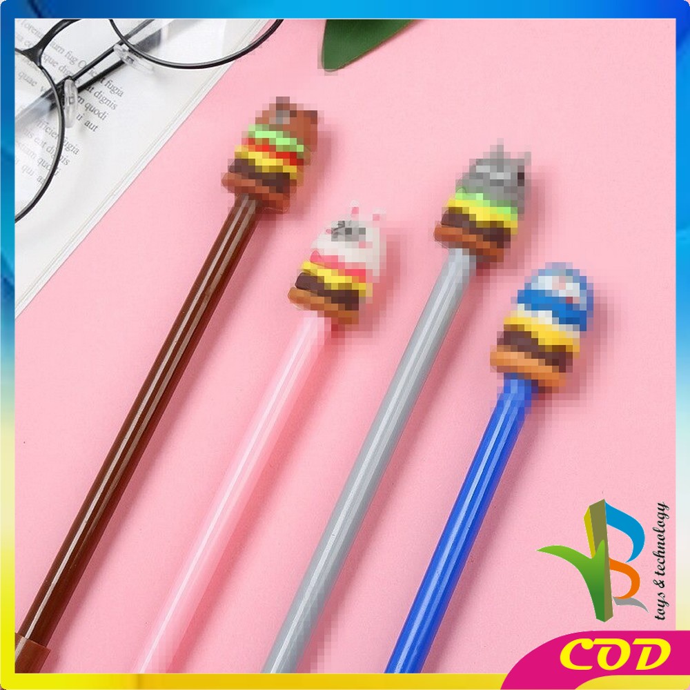 RB-A7 Pena Hamburger Cartoon/Pulpen Burger Unik/Pen Burger Kartun Line Stationary