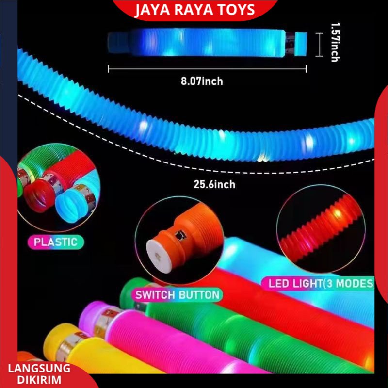 mainan pipa lampu Pop Pipes LED / Mainan Viral Anak Light Up Pop Tubes LED Mainan Lampu Stick Pipa Selang