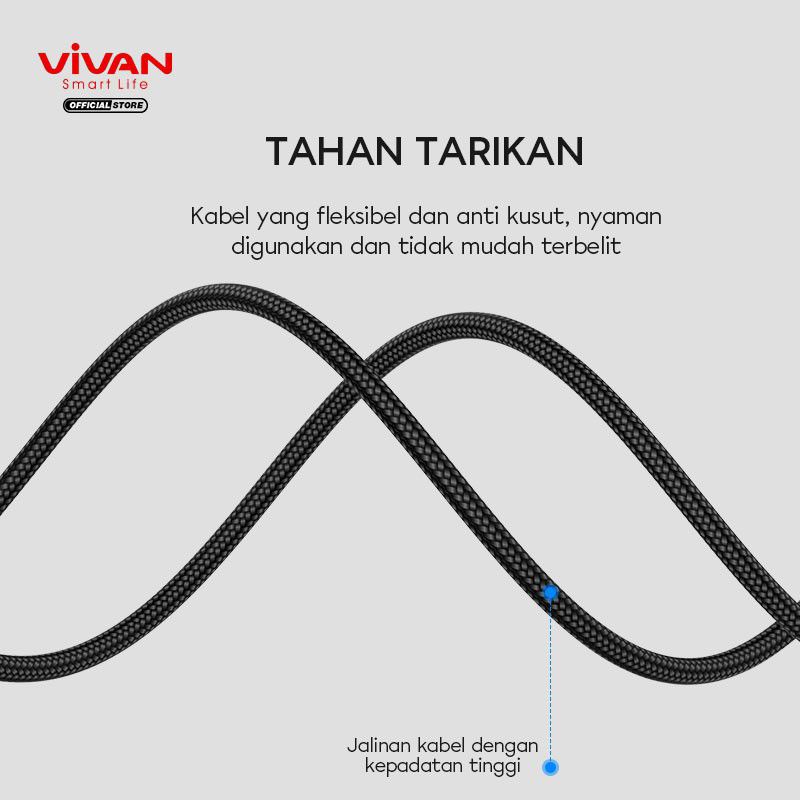 VIVAN Halo Kabel Data Type-C Micro Lightning QC LED