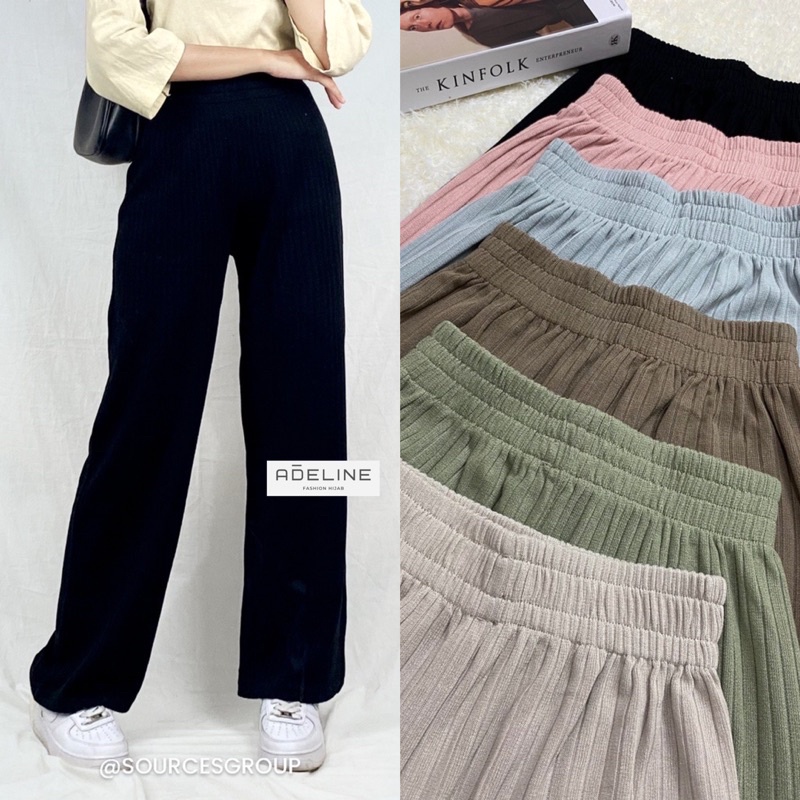 Celana Kulot Knit HighWaist Korean Styles - Celana Kulot Wanita Premium/ 356-6877