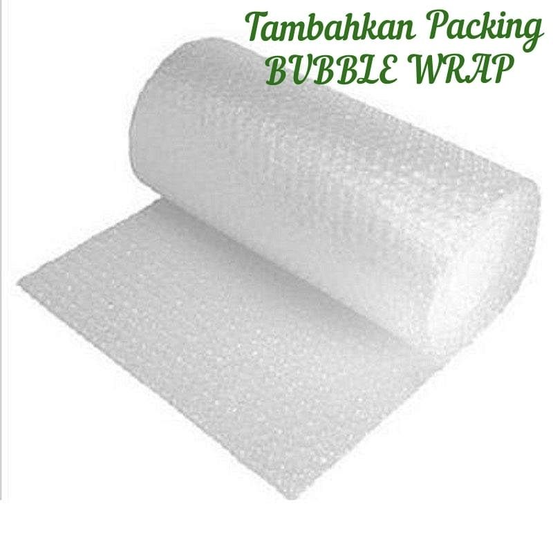 

Tambahan packing bubble wrap agar paket lebih aman dan safety