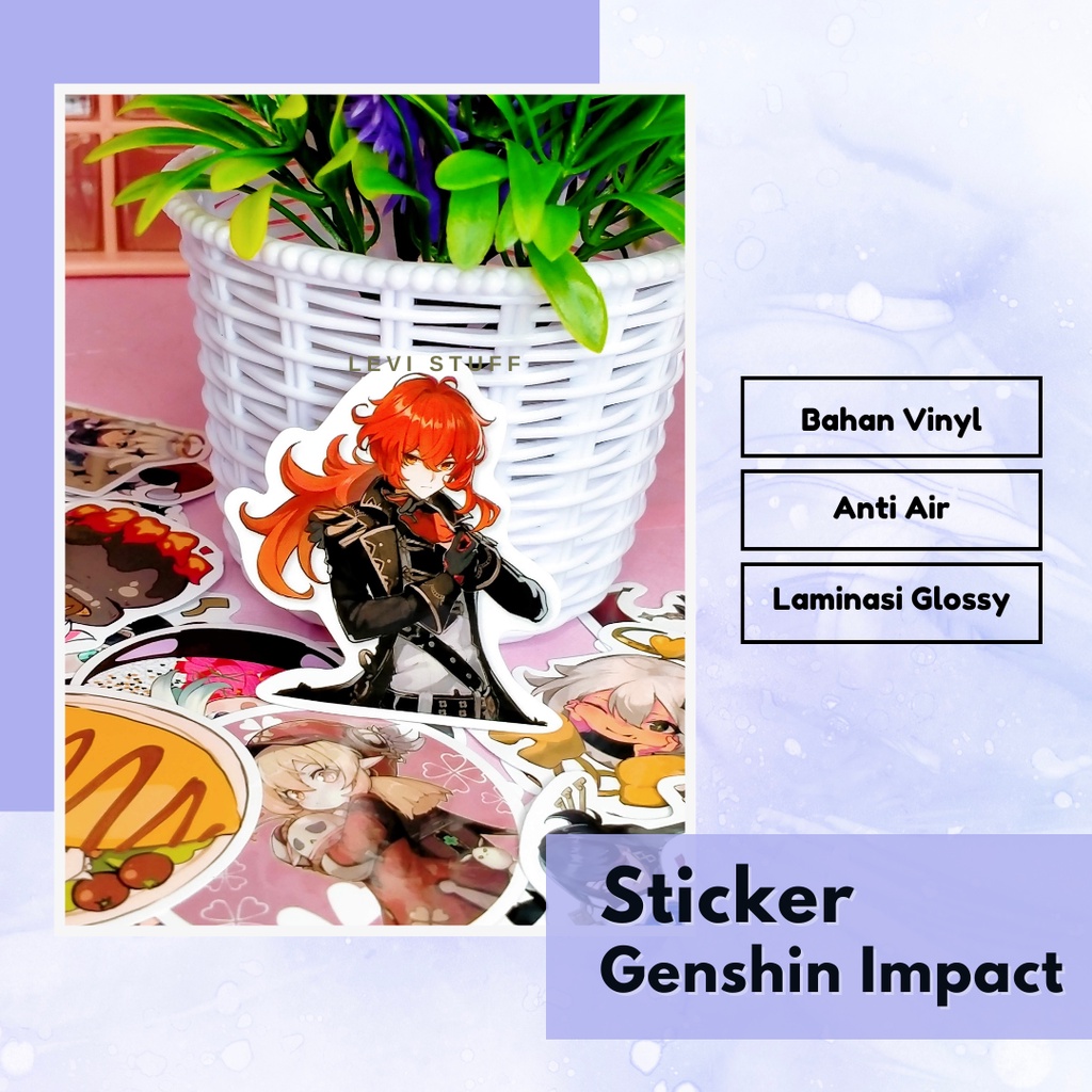 

Sticker Genshin Impact 2 Vinyl Anti Air / Sticker Anime / Game / Lucu / Kawai / Gift / Tumblr