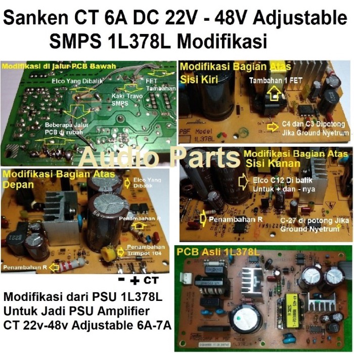 SMPS AC 220v Ke 18V - 24V , 28V - 42V DC 6A Sanken CT Non CT - 42V Non CT
