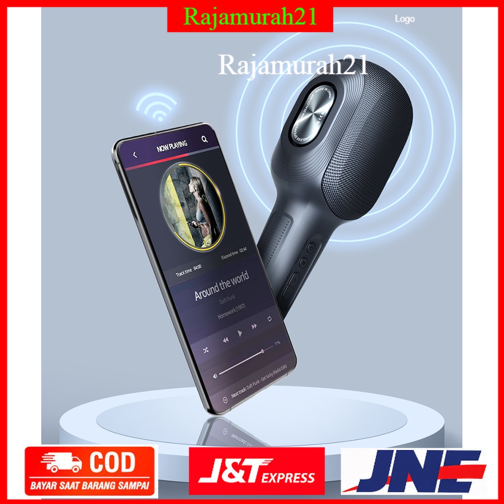 Zealot Mikrofon Karaoke Wireless Bluetooth Speaker Portable KTV - Black - ZZSK1LBK