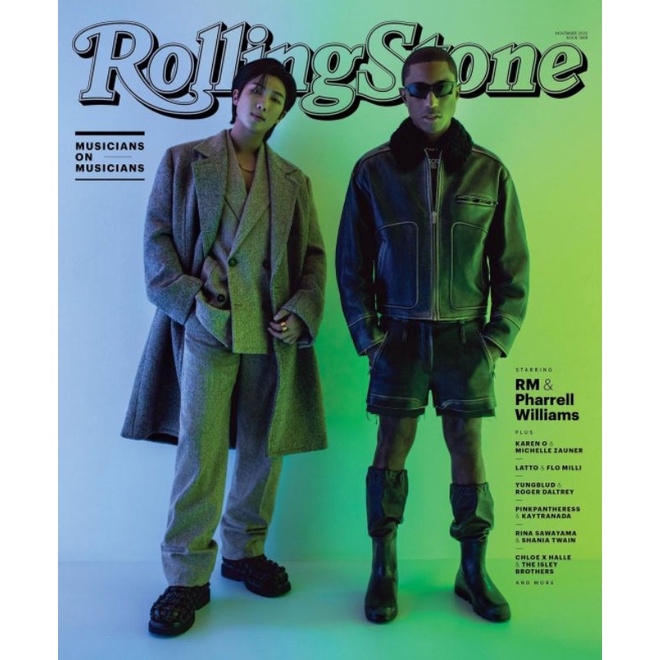 OFFICIAL BTS RM KIM NAMJOON PHARRELL WILLIAMS ROLLING STONE USA MUSICIANS ON MUSICIANS MAGAZINE MAJA