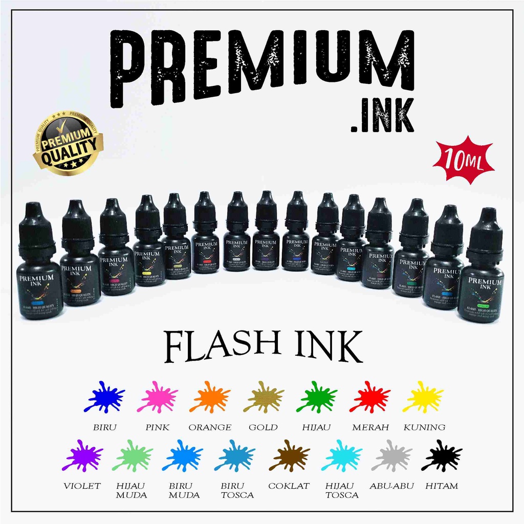 

Tinta Stempel Flash 10 ML - Stempel Otomatis PREMIUM - Flash Ink PREMIUM - Tinta Flash Refill 10 ML