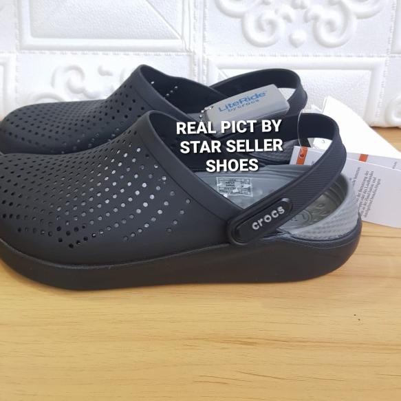 CROCS / SANDAL CROCS LITERIDE ORIGINAL - hitam alas mera, 36