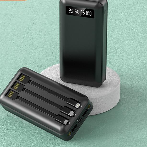 PowerBank 20000 mah Power Bank Murah Mini Dual USB LED BASIKE Fast - Putih 20000mah