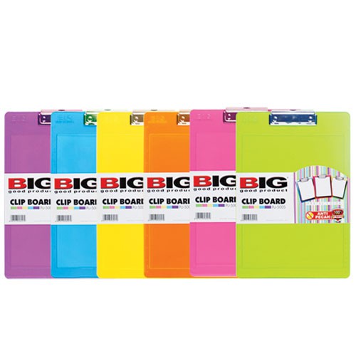 Clip Board Plastik BIG Warna Pastel - Papan Ujian / Papan Jalan Warna Pastel BIG