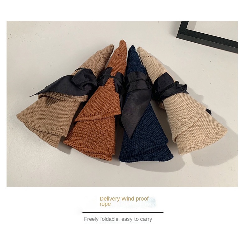 Topi Pantai Rajut Pita Korea Fashion Topi Wanita Bisa Dilipat Topi Rajut Sun Visor Hat - BM01