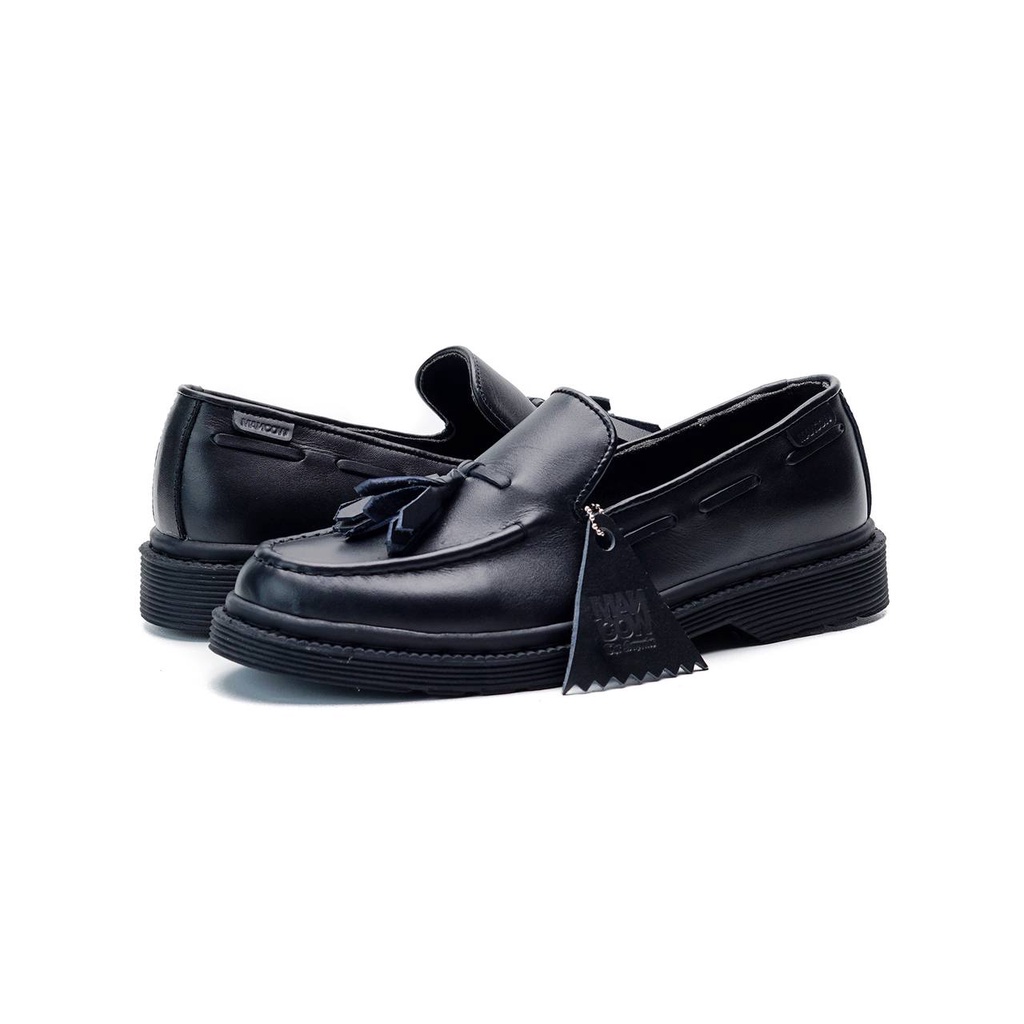 Mancow Loafer Tassel Hitam Sepatu Formal Pria Wanita Original Kulit Asli