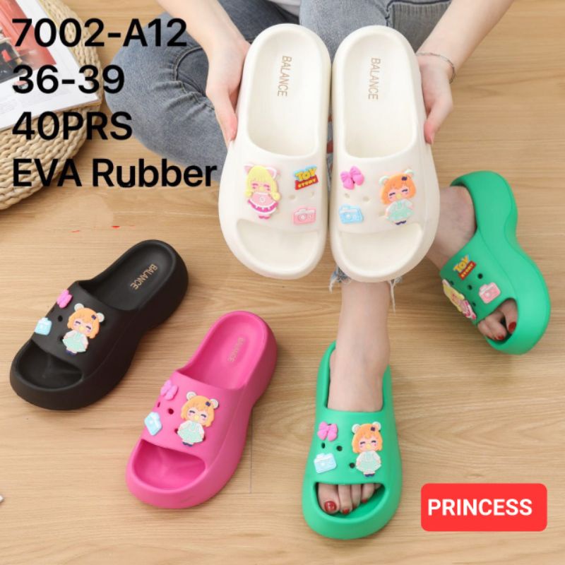 Sandal Fuji / Sandal Wanita Jelly Wedges Eva/ Selop Wedges Tebal variasi Jibbitz BALANCE 7002