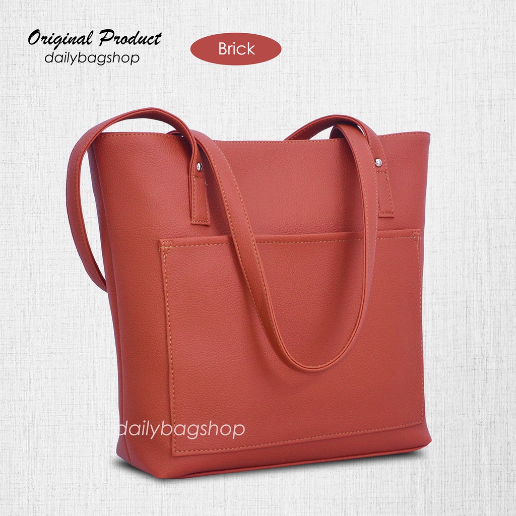 Tas Wanita Tote Bag Remaja Tas Fashion Gaya Daily Dora Tas Untuk Bekerja Kuliah Ke Kampus Kantor Les Simple Elegan Modis Bahan Kulit PU Premium