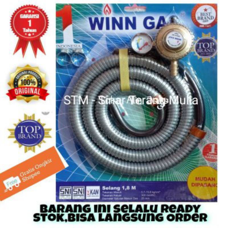 Regulator Gas + Selang / Selang Pipa Gas ORIGINAL WIN GAS
