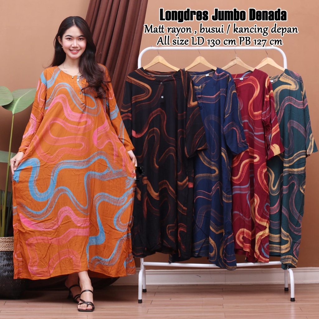 DASTER PANJANG JUMBO BUSUI DADA KANCING BATIK ADEM MURAH LENGAN PANJANG