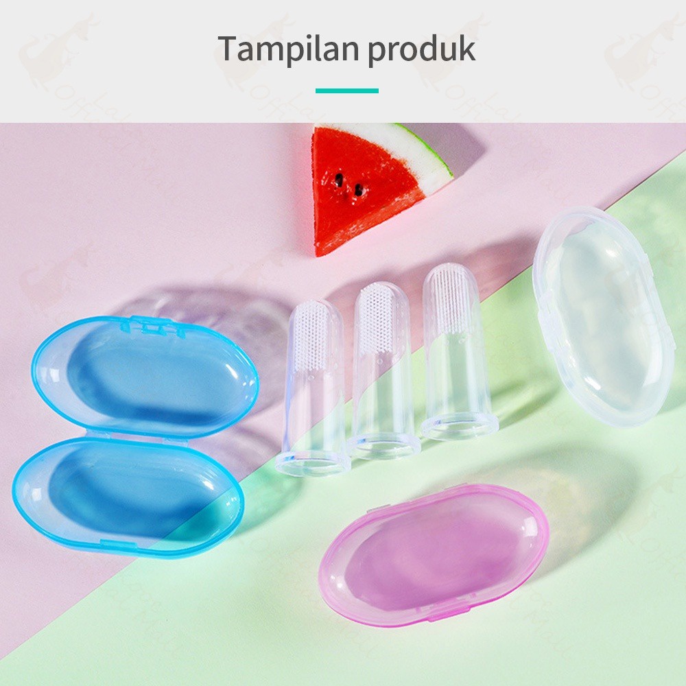 T&amp;Y Sikat gigi Bayi Finger Tooth Brush Silikon Jari Baby Newborn Lidah Gusi Silicone Food Grade Lembut