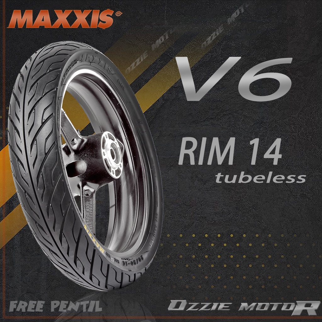 MAXXIS MA-V6 BAN MATIC TUBELESS RING 14 UKURAN 70/90 80/90 90/90-14 BAN MATIC TUBELESS