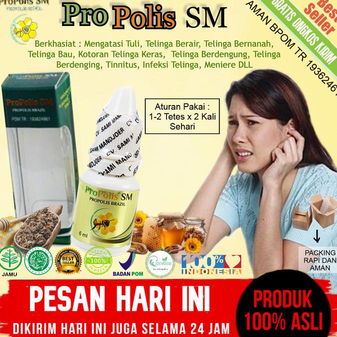 

TERMURAH Obat Penumpukan Cairan di Dalam Telinga/Kotoran Telinga - Propolis SM /OBAT TELINGA BERDENGUNG/OBAT TELINGA BERAIR/OBAT TELINGA TERSUMBAT/OBAT TELINGA BUDEG/OBAT TELINGA BERNANAH