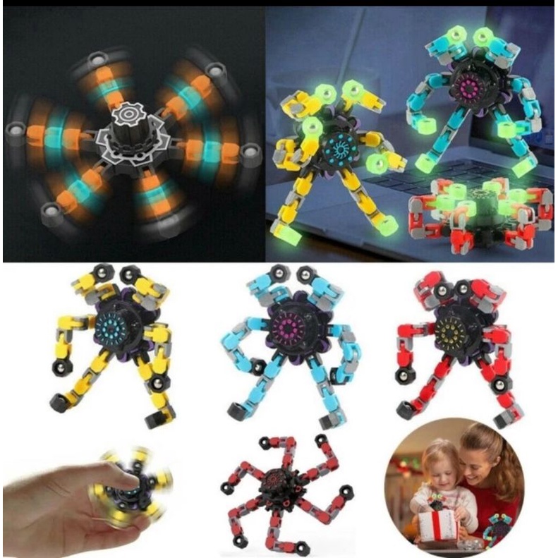 Fidget Hand Spinner Robot glow i the dark