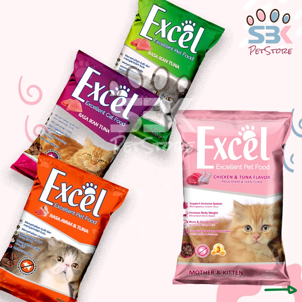 Excel Cat Food Makanan Kucing Kering 500gr