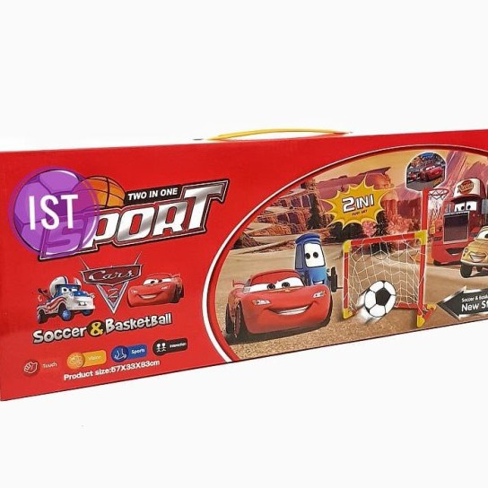 MAINAN SOCCER 2 IN 1 BASKET BALL AND FOOT BALL Motif CAR